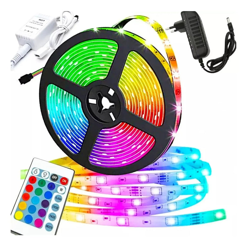 Fita Led 5050 RGB Colorida 5 metros Prova Dágua com Controle