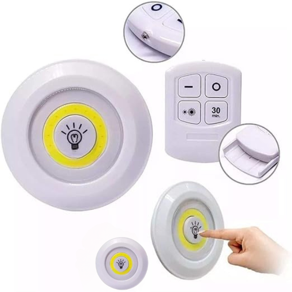 Kit 3 Lâmpadas Luminária Led Controle Sem Fio