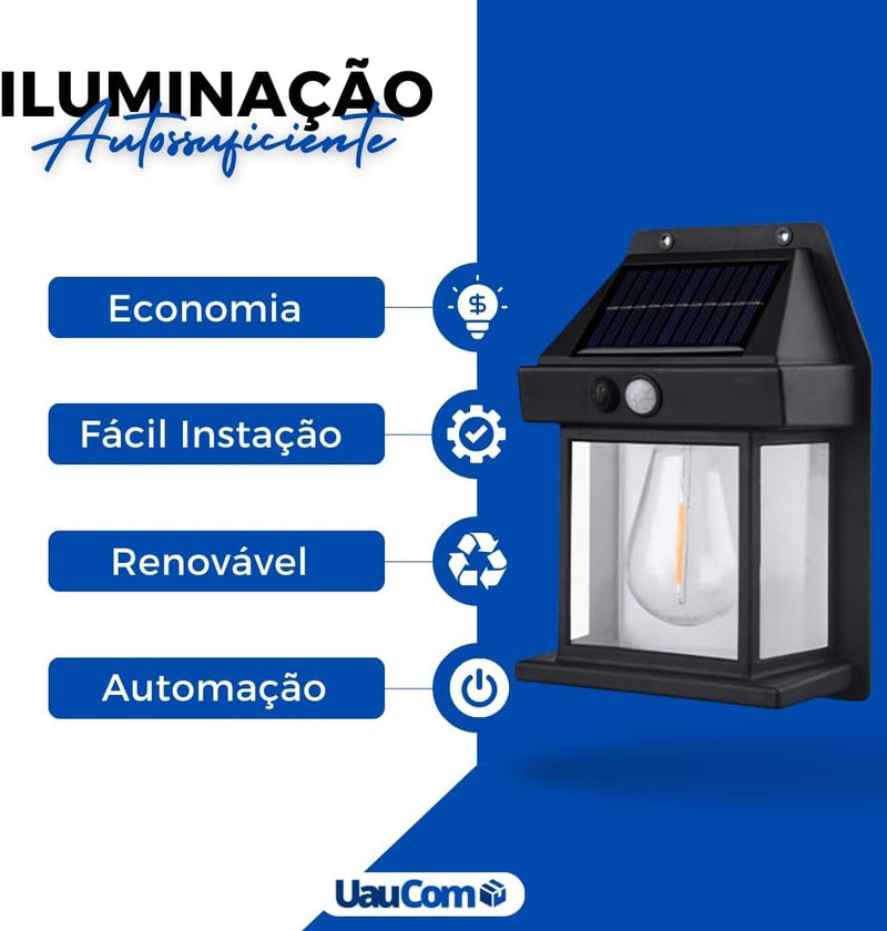 Luminária Externa Arandela Energia Solar Com Sensor