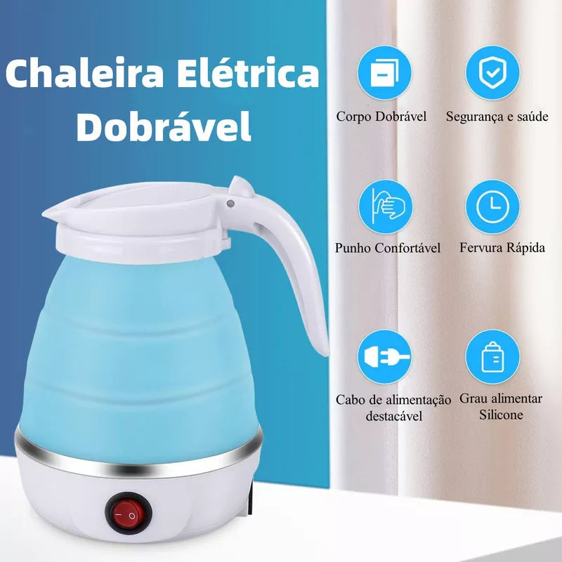 Chaleira Elétrica Silicone Retrátil Dobrável Bivolt