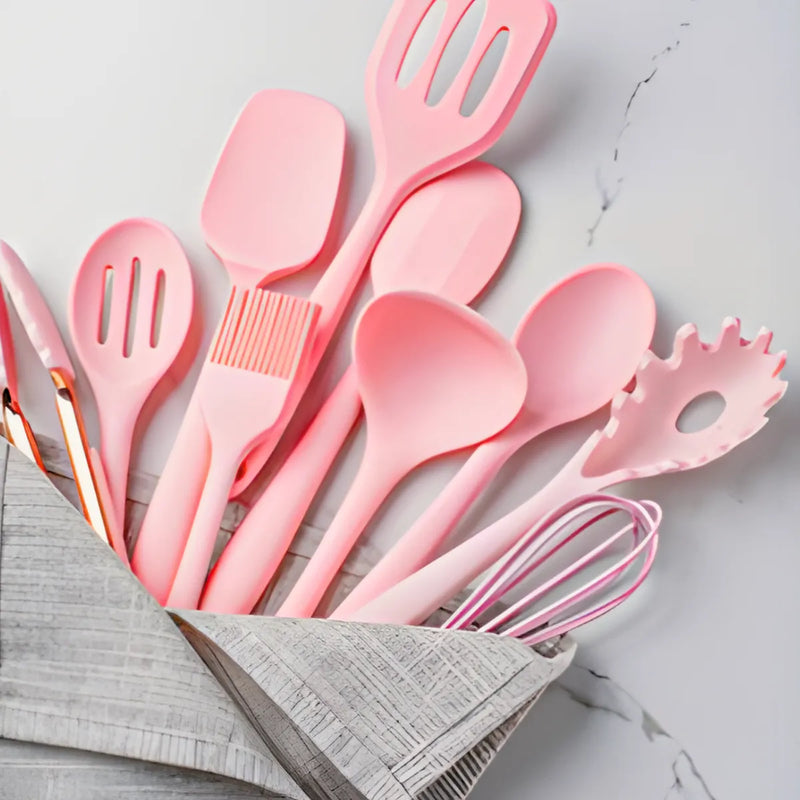 Kit Utensílios de Cozinha 19 Peças Silicone