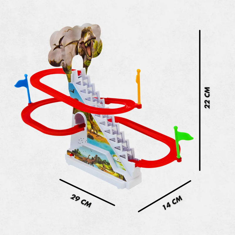 Pista Montanha Russa Elétrica de Dinossauro Com Luz e Música