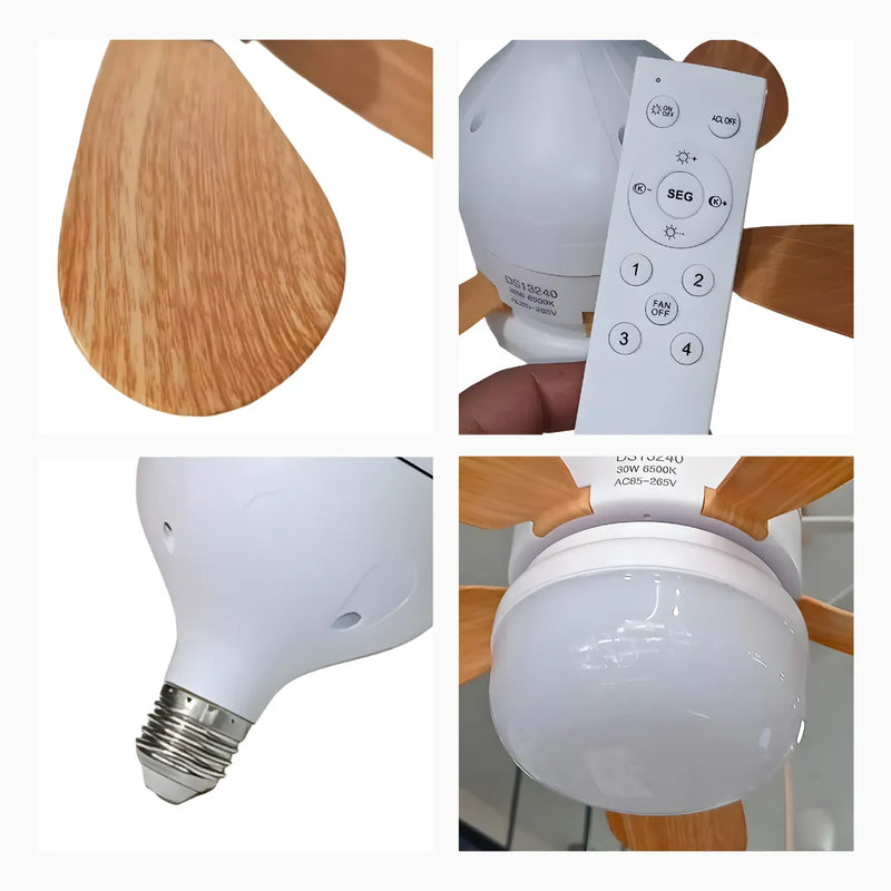 Ventilador de Teto com Luminária LED e Controle Remoto