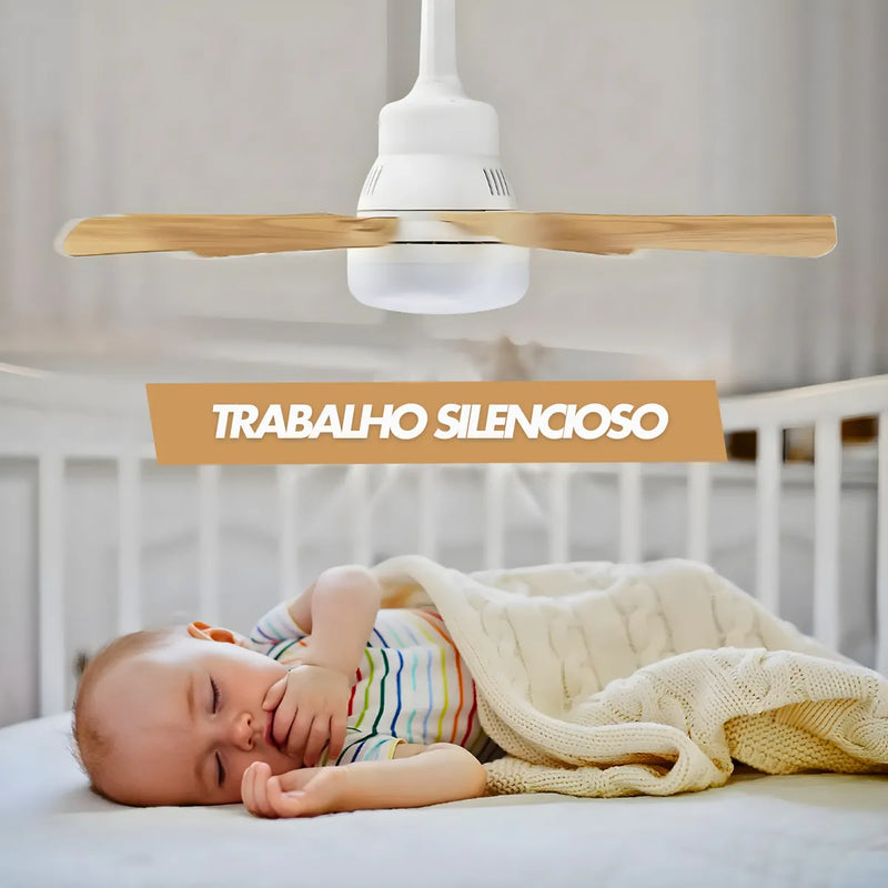 Ventilador de Teto com Luminária LED e Controle Remoto