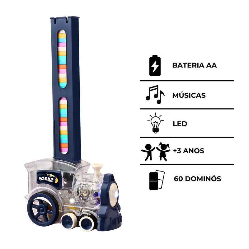 Trem Dominó Colorido Com Música e Luz