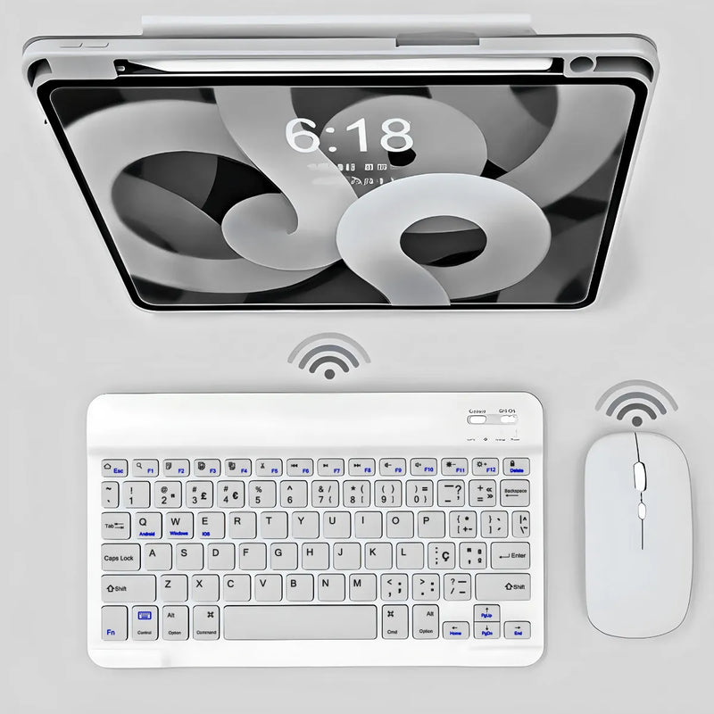 Kit Teclado Com Mouse Sem Fio Bluetooth