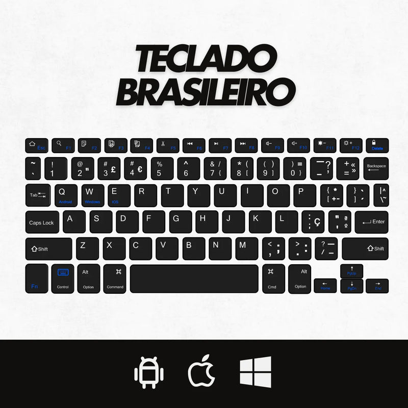 Kit Teclado Com Mouse Sem Fio Bluetooth