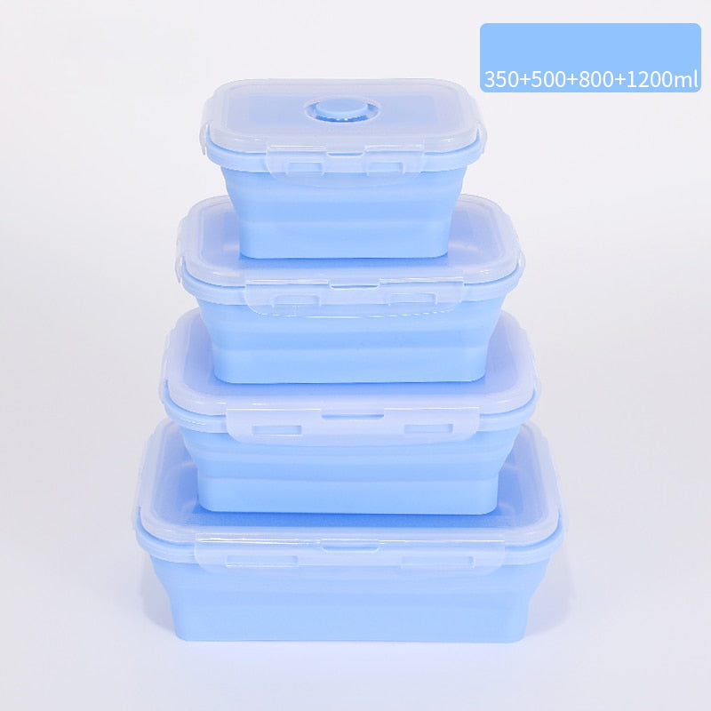 Kit Recipientes Para Alimentos Em Silicone Dobrável - Fort Food