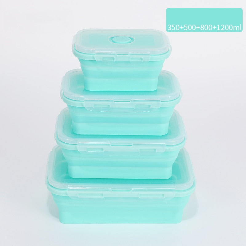 Kit Recipientes Para Alimentos Em Silicone Dobrável - Fort Food