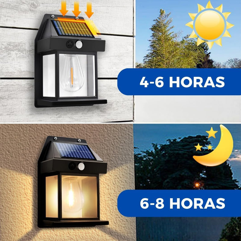 Luminária PAGUE 8 LEVE 10 Arandela Solar Externa com Sensor