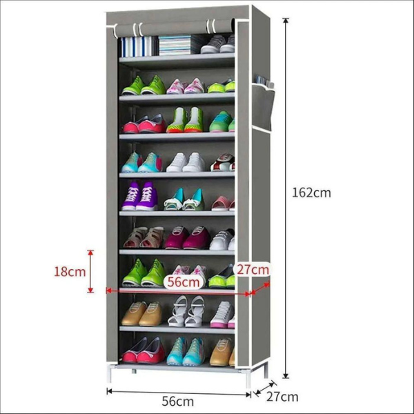 Sapateira com 9 Prateleiras Organizar Calçados - CINZA