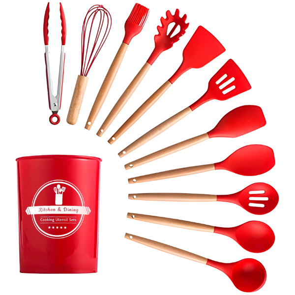 Kit Utensílios Cozinha 12 Peças Silicone