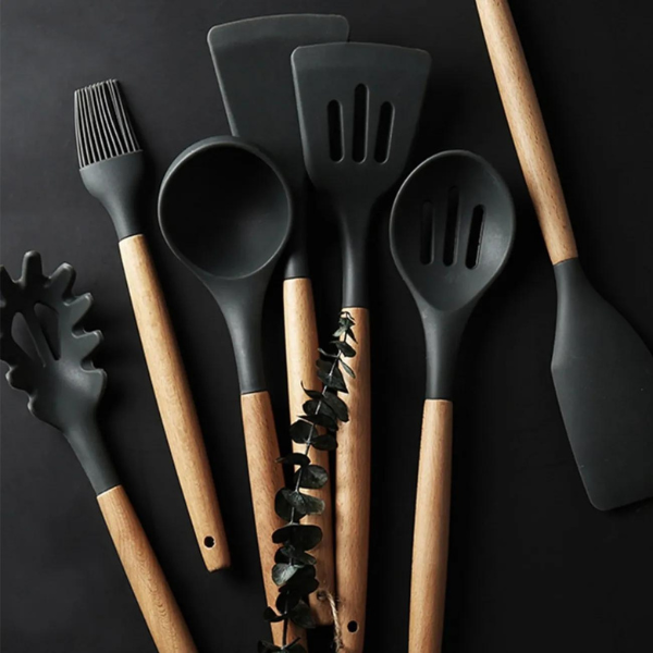 Kit Utensílios Cozinha 12 Peças Silicone