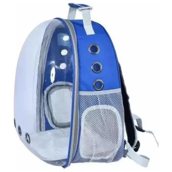 Mochila Pet Para Transporte de Cães E Gatos (COR AZUL)