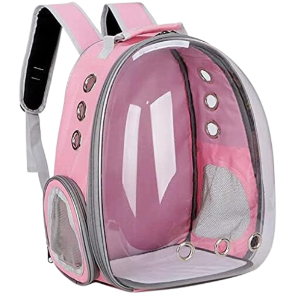 Mochila Pet Para Transporte de Cães E Gatos (COR ROSA)