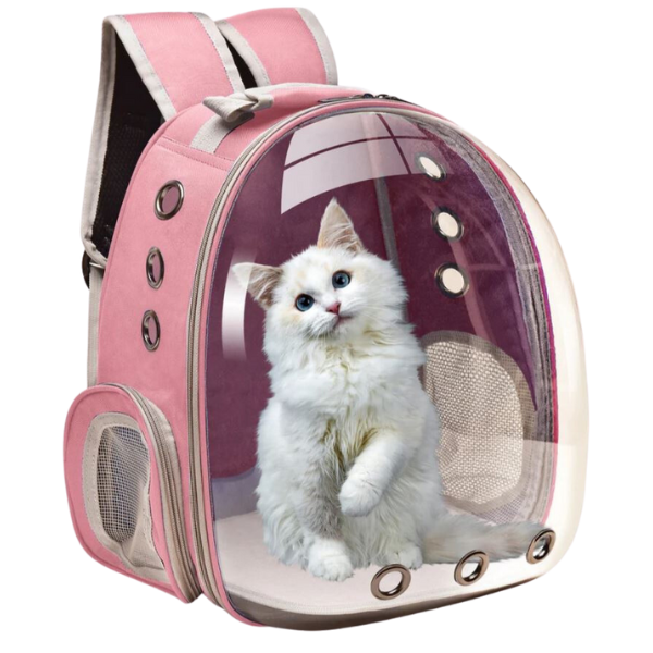 Mochila Pet Para Transporte de Cães E Gatos (COR ROSA)