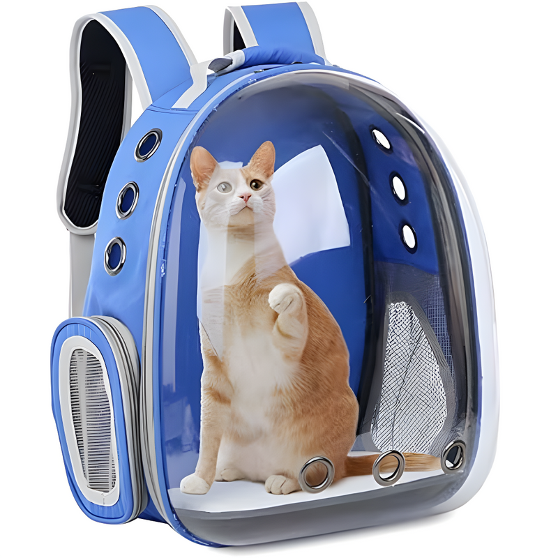 Mochila Pet Para Transporte de Cães E Gatos (COR AZUL)