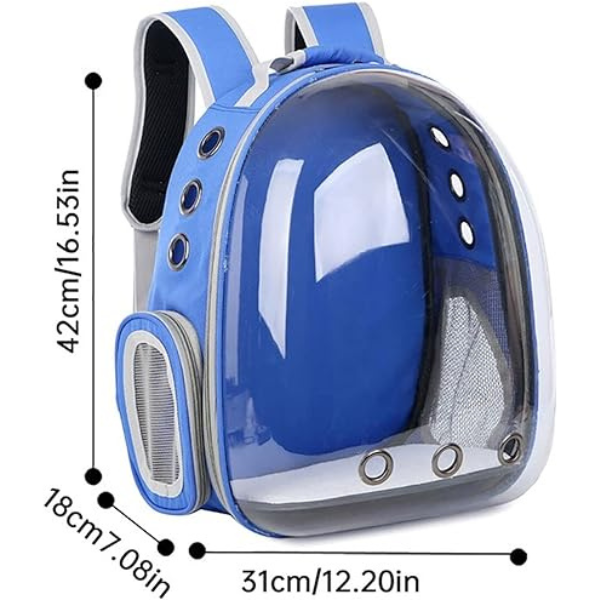 Mochila Pet Para Transporte de Cães E Gatos (COR AZUL)