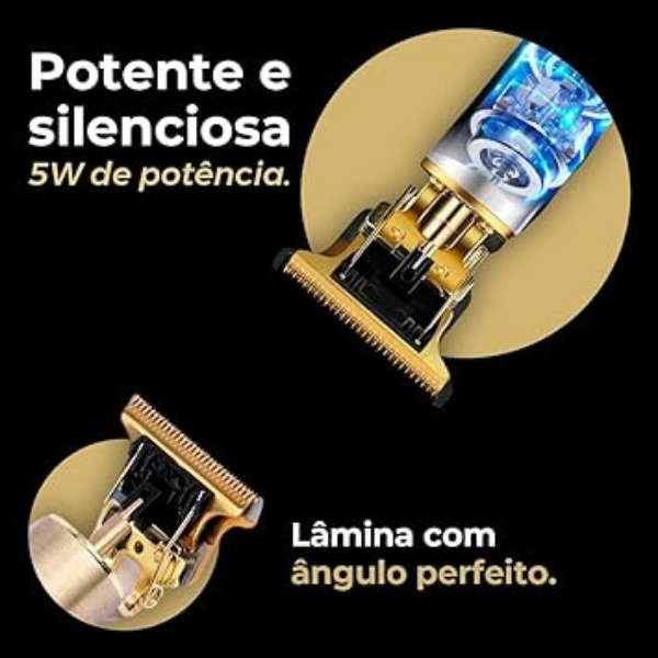 Máquina de Barbear e Cortar Cabelo Profissional sem Fio