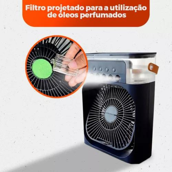 Ventilador Portátil de Mesa Mini Umidificador