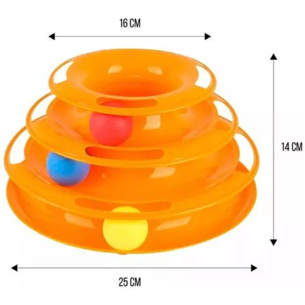 Brinquedo Para Gato Torre 3 Andares de Bolinha